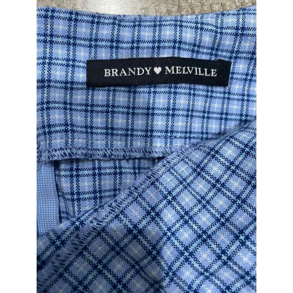 BRANDY MELVILLE Womens Y2K Ocean Blue Plaid Cara Skirt Size 34 A001748 - Picture 4 of 7
